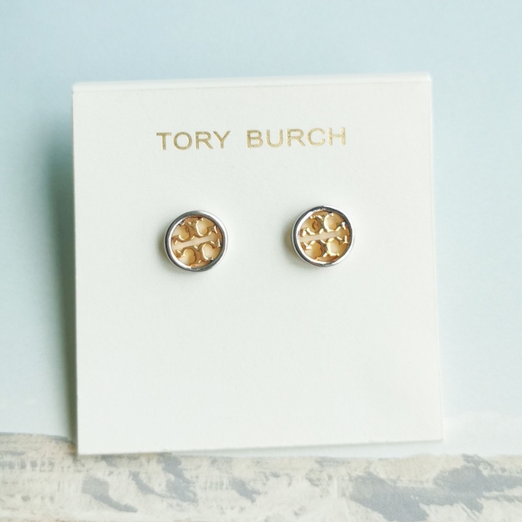 Tory Burch Jewelry - Tory Burch Miller Stud Earrings Gold Silver Mixed
